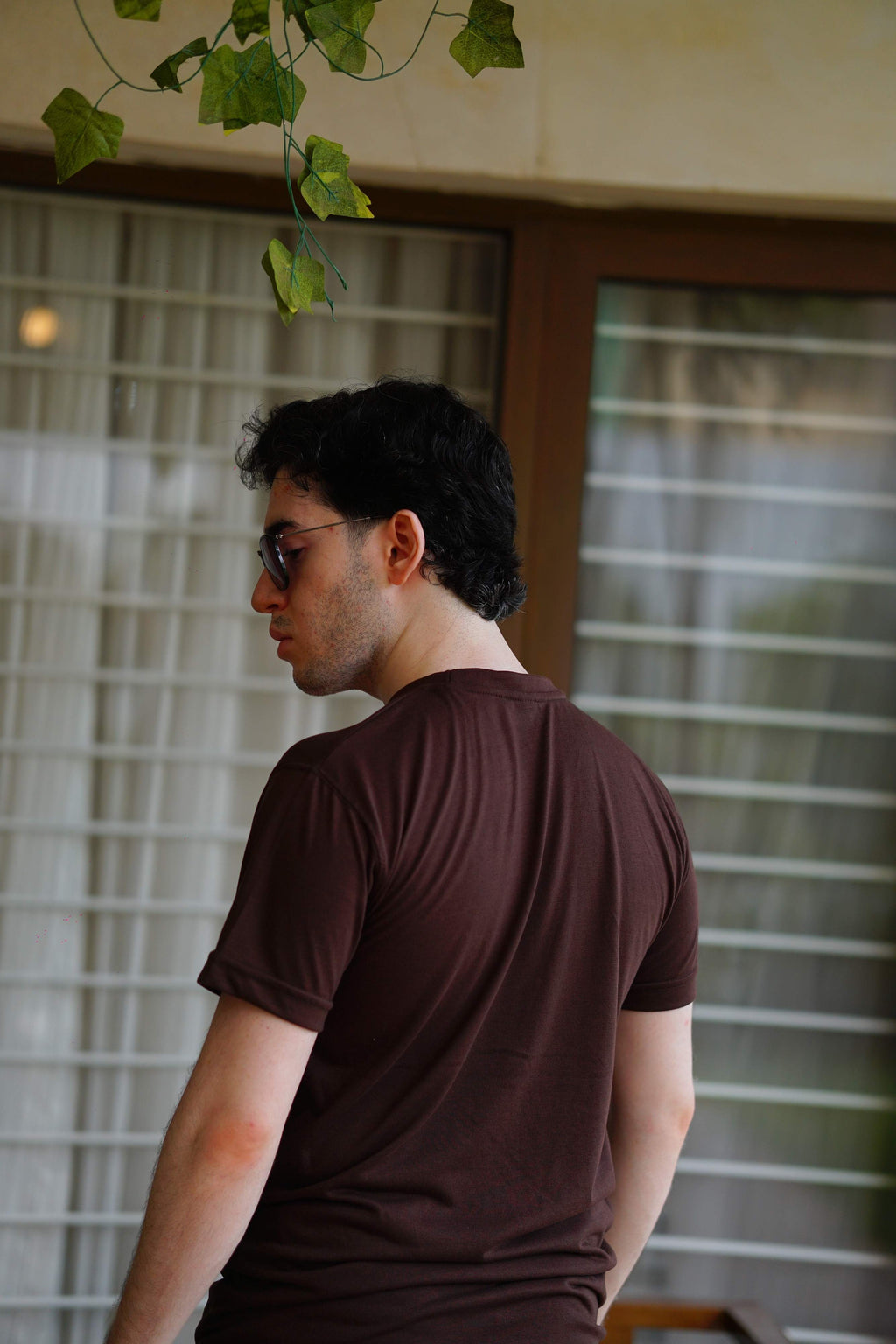 Back view of Men’s Karak Brown Essentials Blend T-Shirt