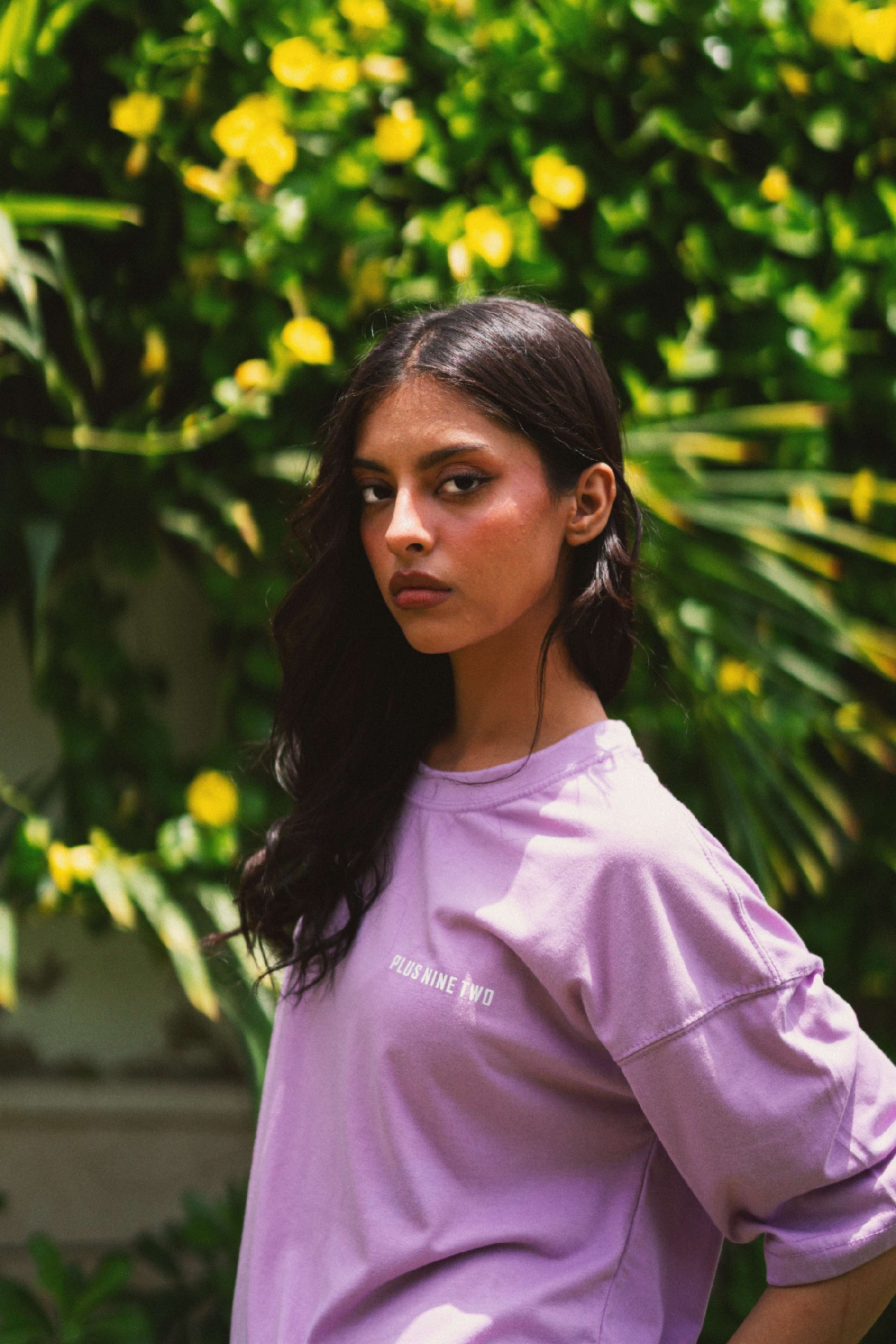Women’s Lahore Lilac Essentials Dropshirt chest logo detail