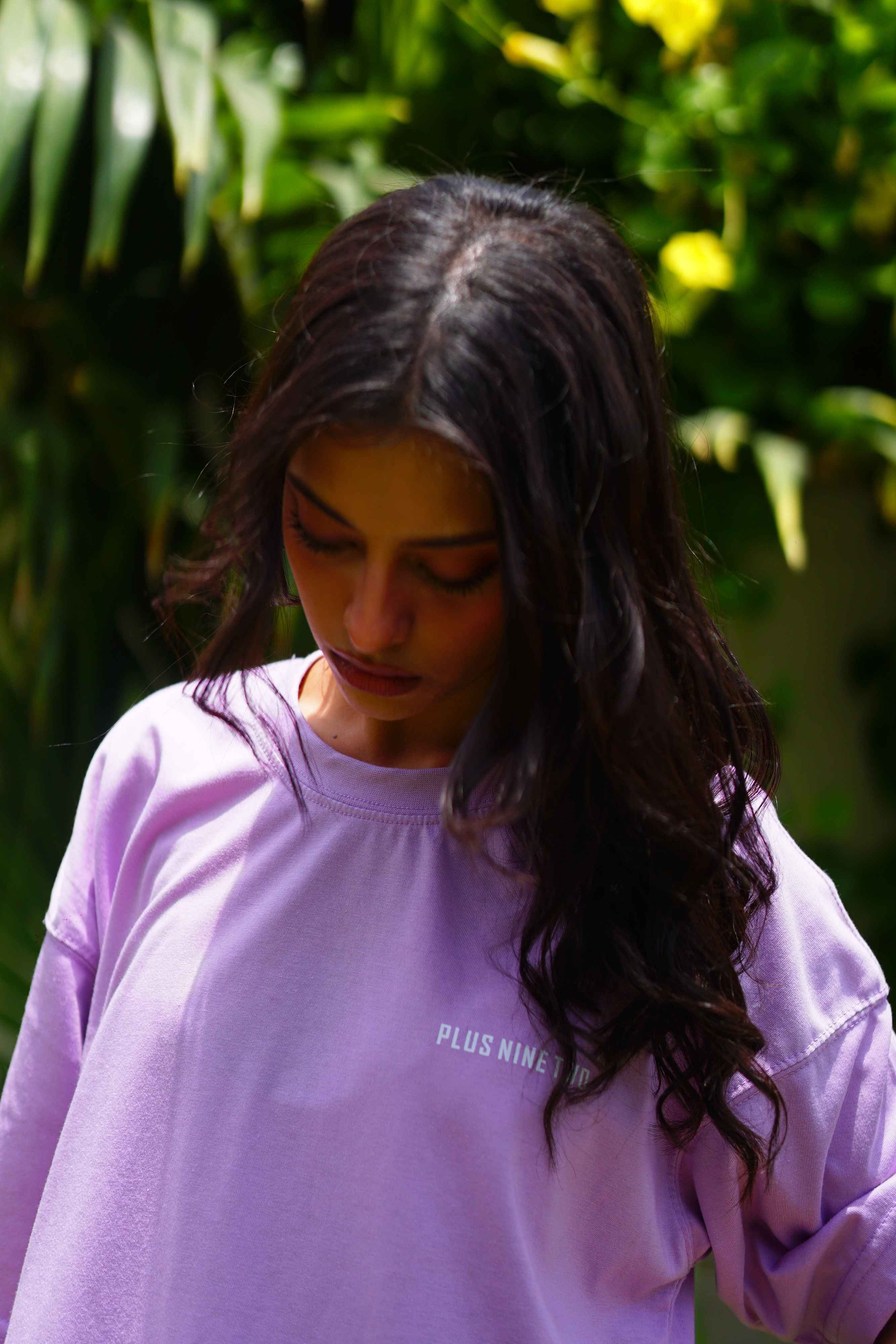 Women’s Lahore Lilac Essentials Dropshirt chest logo close-up