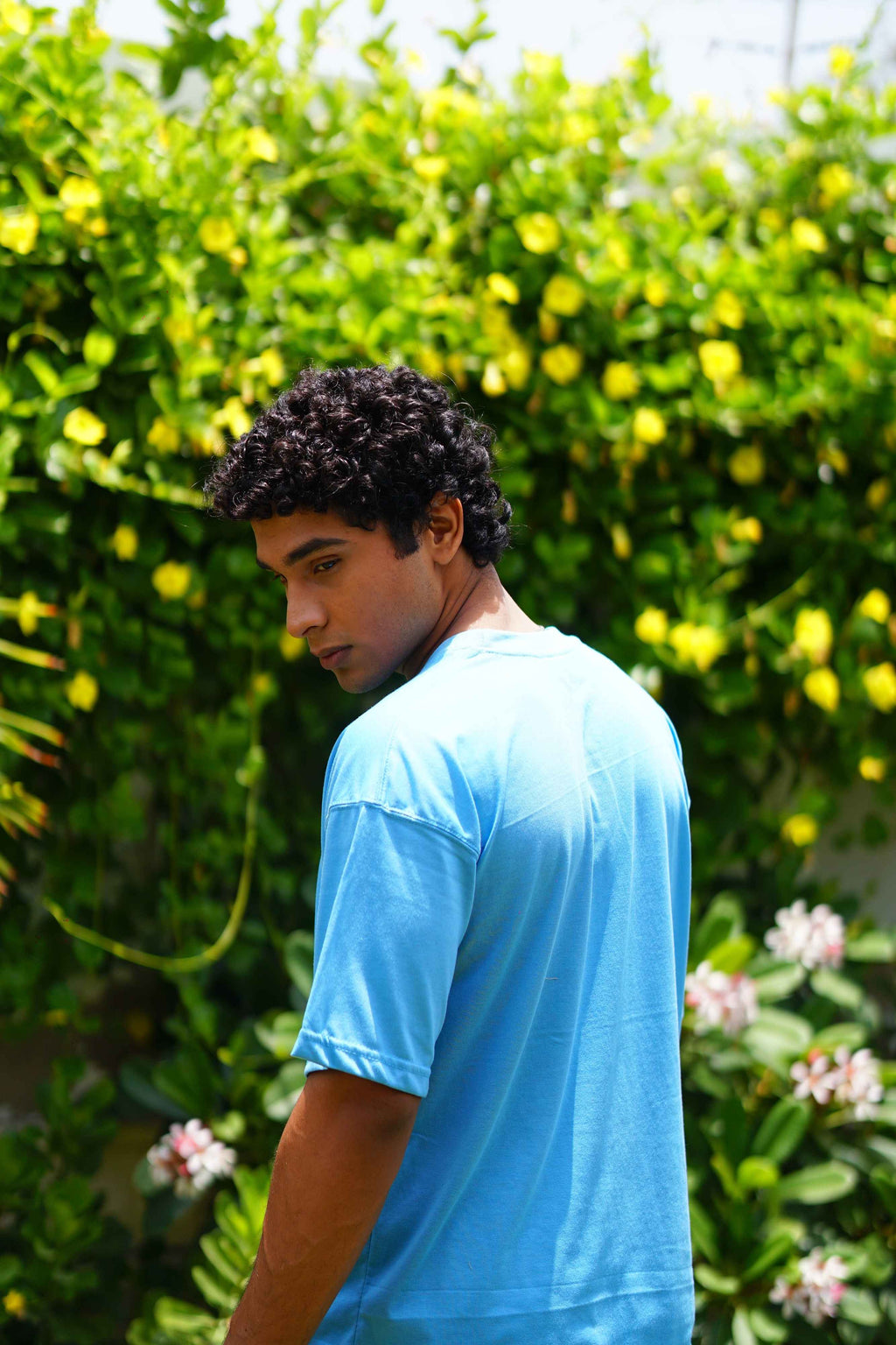 Men’s K2 Cloud Sky Blue Essentials Dropshirt back angle outdoor product photo