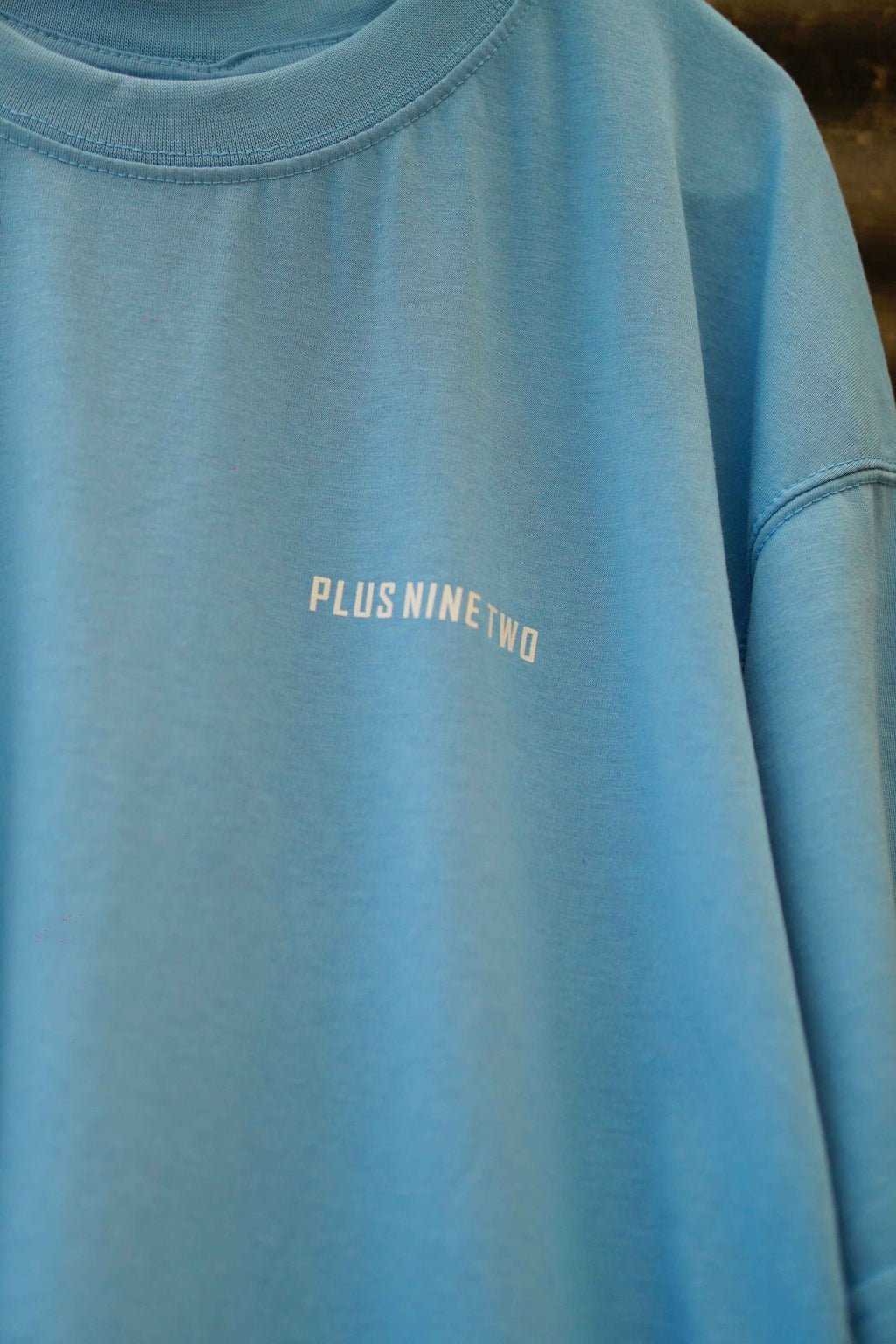 K2 Cloud Sky Blue Essentials Dropshirt chest logo close-up